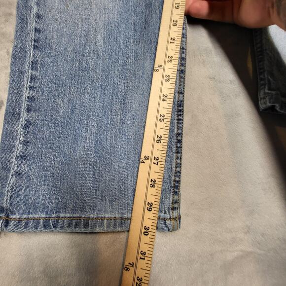 Levis 505 Jeans Mens 40x30 Blue Denim Straight Leg Medium Wash Classic Fit - Picture 8 of 11